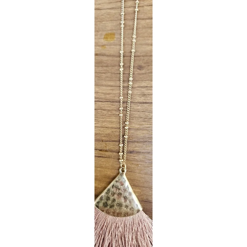 Tassel Pendant Necklace Set Bohemian Style Statement Jewelry - Picture 3 of 5
